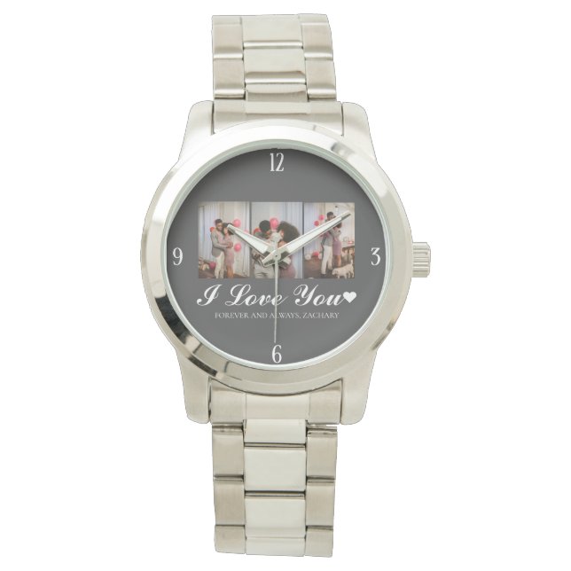 Simple Elegant Love valentines day couple photo Watch (Front)