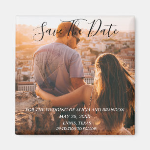 Simple Elegant Mariage photo moderne Whimsy Magnet