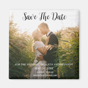 Simple Elegant Mariage photo moderne Whimsy Magnet