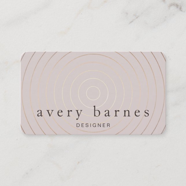 Simple Elegant Mauve and Gold Professional Modern Business Card (Front)