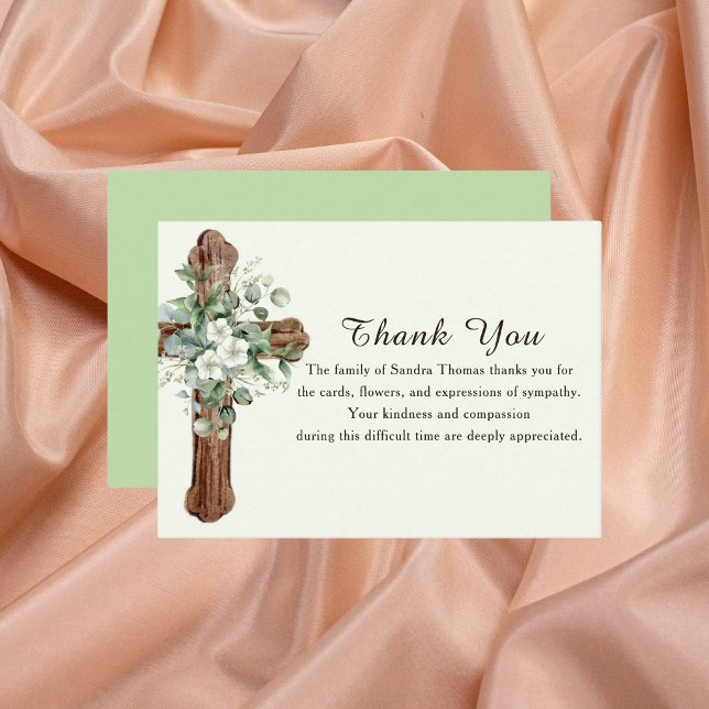 Simple Elegant Memorial Bereavement Cross  Card (Creator Uploaded)