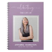 Simple Elegant Memorial Funeral Photo Guest Book