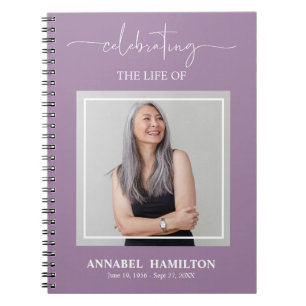 Simple Elegant Memorial Funeral Photo Guest Book