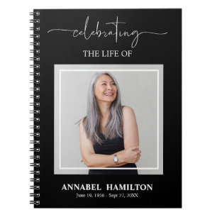 Simple Elegant Memorial Funeral Photo Guest Book