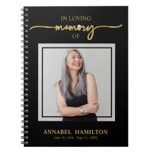 Simple Elegant Memorial Funeral Photo Guest Book