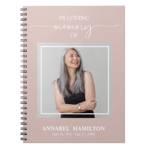 Simple Elegant Memorial Funeral Photo Guest Book