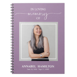 Simple Elegant Memorial Funeral Photo Guest Book
