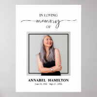 Simple Elegant Memorial Funeral Photo Welcome Sign