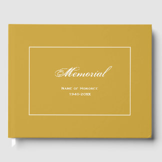Simple, Elegant Memorial Service Gold Guest Book