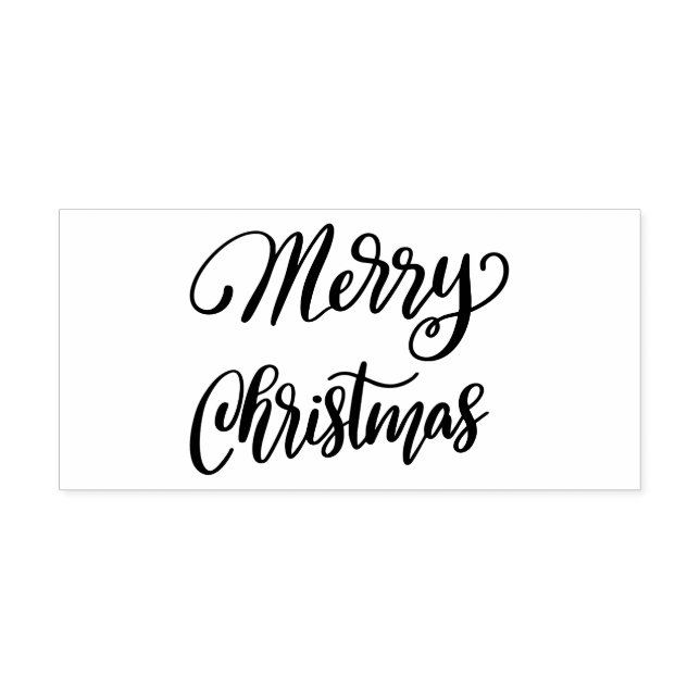 Simple Elegant | Merry Christmas Casual Script Rubber Stamp (Imprint)