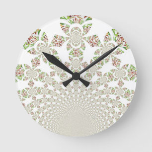 Simple Elegant Merry Christmas Snow Round Clock