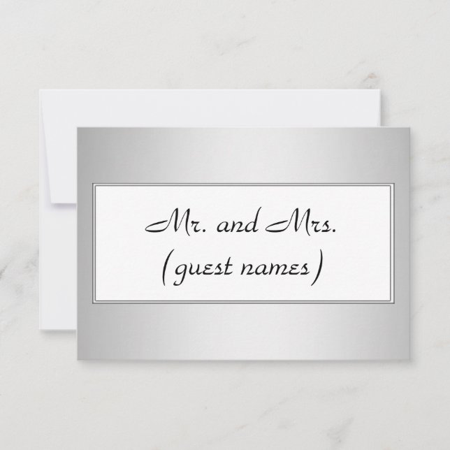 Simple elegant metallic escort cards (Front)