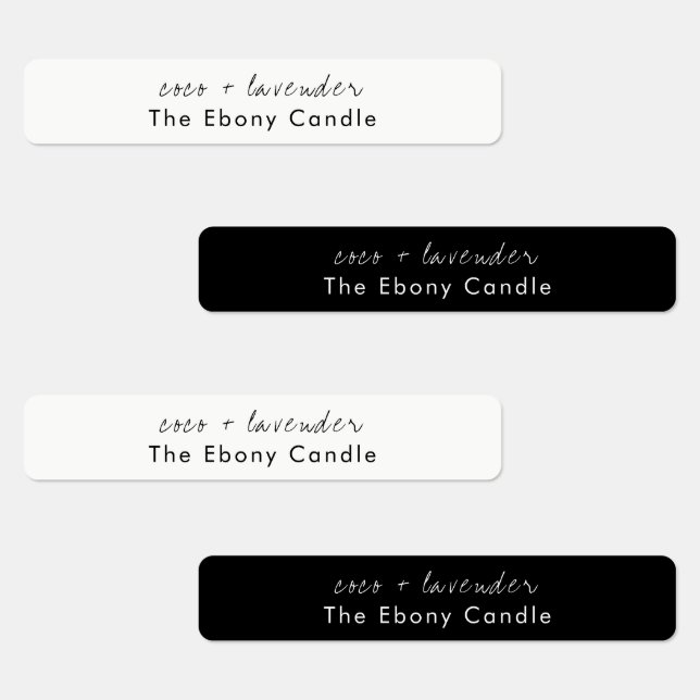 Simple Elegant Minimal Black & White Candle Label (Group)