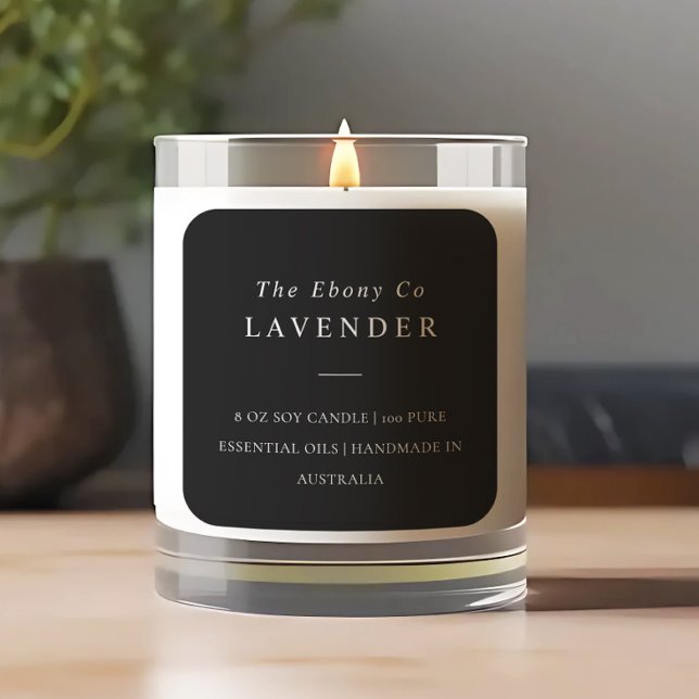 Simple Elegant Minimal Black & White Candle Label (Creator Uploaded)
