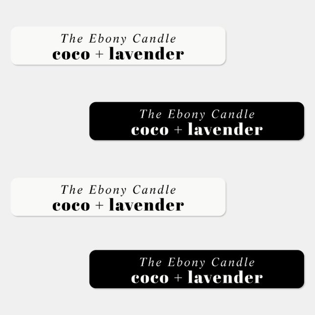 Simple Elegant Minimal Black & White Candle Label (Group)