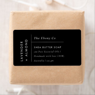 Simple Elegant Minimal Black & White Soap Label