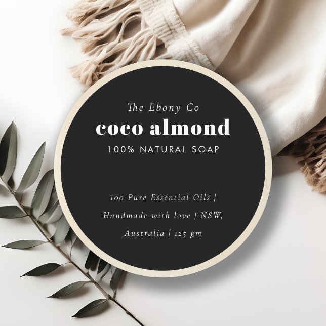 Simple Elegant Minimal Black & White Soap Label (Creator Uploaded)
