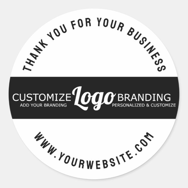 Simple Elegant Minimal Business Company Logo  Classic Round Sticker (Front)