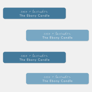 Simple Elegant Minimal Dusky Blue Candle Label