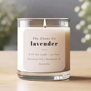 Simple Elegant Minimal Dusky Blush Candle Label
