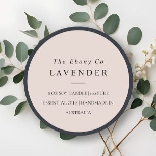 Simple Elegant Minimal Dusky Blush Candle Label