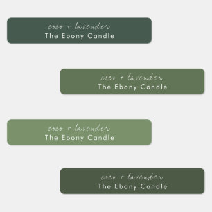 Simple Elegant Minimal Dusky Green Candle Label