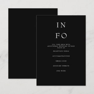  Simple Elegant Minimal Modern Black Wedding Enclosure Card