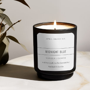 SIMPLE ELEGANT MINIMAL MODERN BLACK WHITE CANDLE SQUARE STICKER