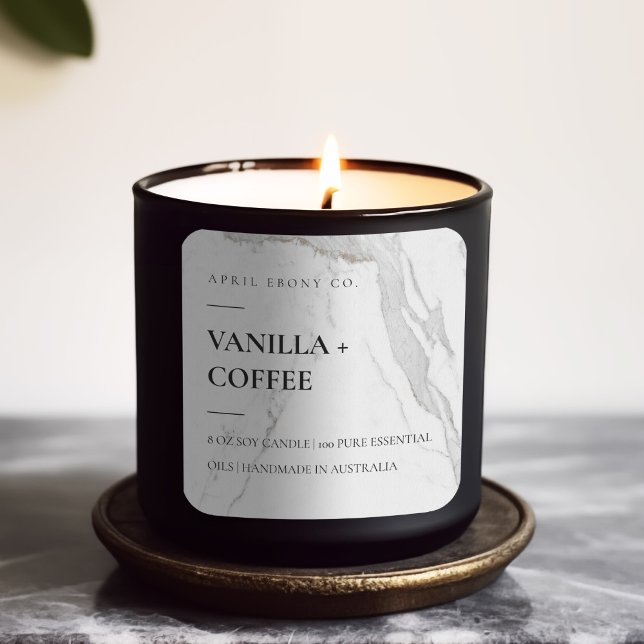 SIMPLE ELEGANT MINIMAL MODERN WHITE MARBLE STONE S SQUARE STICKER (Creator Uploaded)