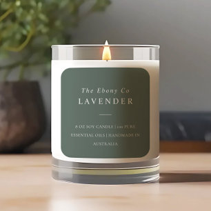 Simple Elegant Minimal Rustic Green Candle Label
