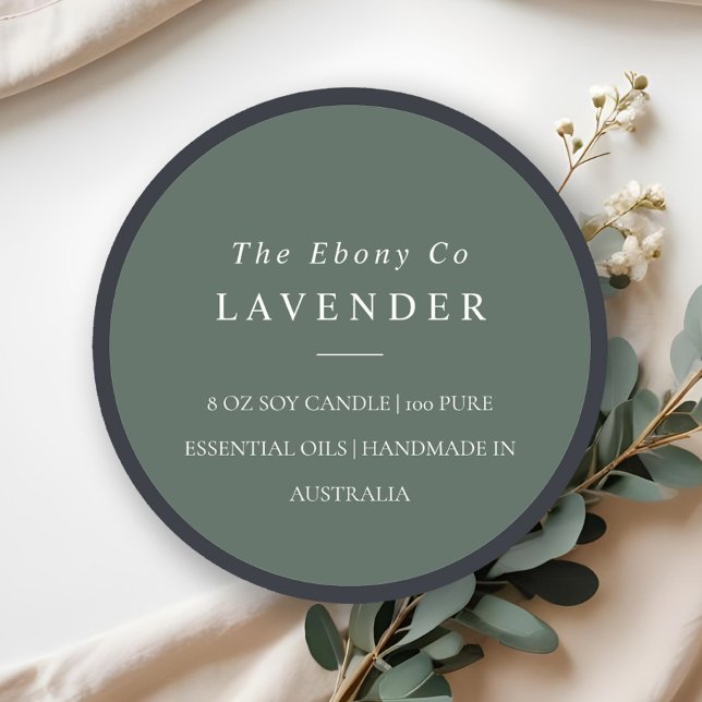 Simple Elegant Minimal Rustic Green Candle Label (Creator Uploaded)