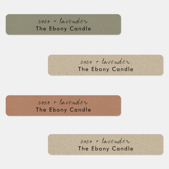 Simple Elegant Minimal Rustic Kraft Candle Label (Group)