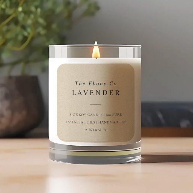 Simple Elegant Minimal Rustic Kraft Candle Label (Creator Uploaded)