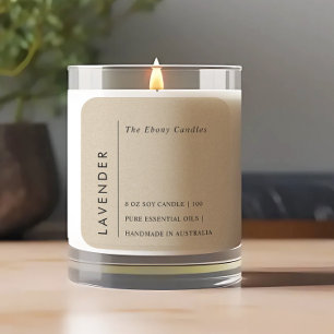Simple Elegant Minimal Rustic Kraft Candle Label