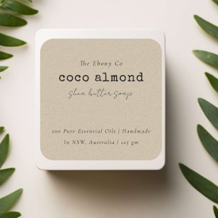 Simple Elegant Minimal Rustic Kraft Soap Label