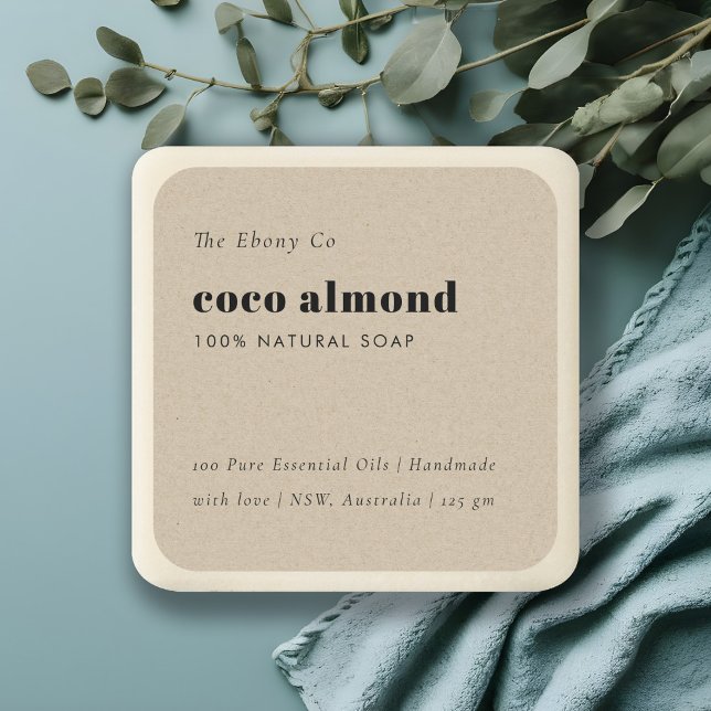 Simple Elegant Minimal Rustic Kraft Soap Label (Creator Uploaded)