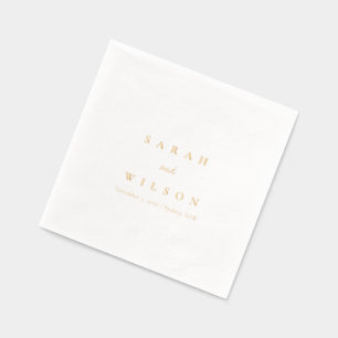 Simple Elegant Minimal Topography Wedding Foil Napkins