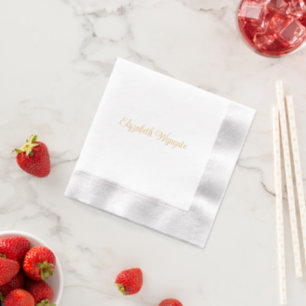Simple Elegant Minimalist #13 Script Name Only Foil Napkins