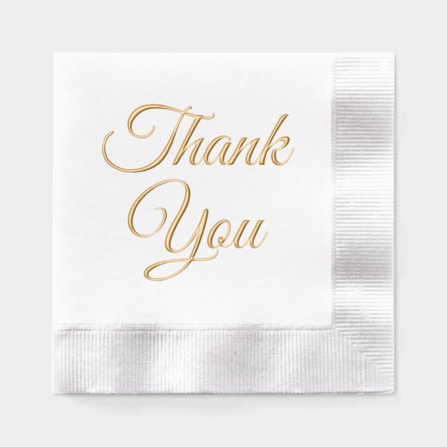 Simple Elegant Minimalist #79 THANK YOU only Foil Napkins (Front)