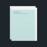 Simple Elegant Minimalist Aqua Colour Block Letterhead<br><div class="desc">A simple and elegant design with minimalist appeal, this stationery has an aquamarine colour block design with a text template for personalizing with your name and address or other desired text. Use it as your personal stationery, or add your business name for a stylish and professional look in your business...</div>