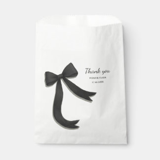 Simple Elegant Minimalist Black Bow Favour Bag