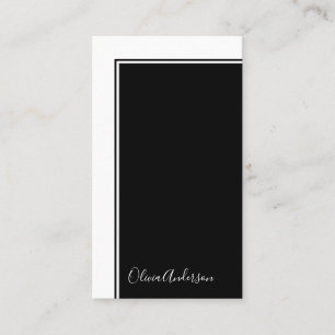 Simple Elegant Minimalist Black White Colour Block Business Card