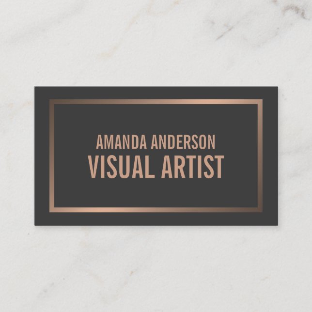 Simple Elegant Minimalist Bronze | Business Card (Front)