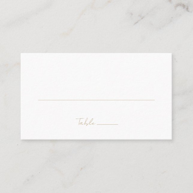 Simple Elegant Minimalist Classic Gold Wedding Place Card (Front)