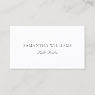 Simple Elegant Minimalist Grey Wedding Place Cards