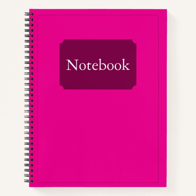 Simple Elegant Minimalist Hot Pink Chic Spiral  Notebook (Front)