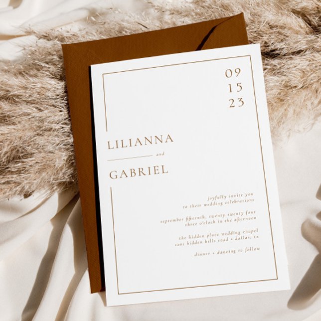 Simple Elegant Minimalist Line Wedding Invitation (Creator Uploaded)