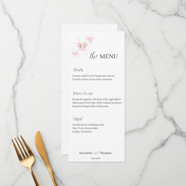 Simple Elegant Minimalist Menu (Front/Back In Situ)