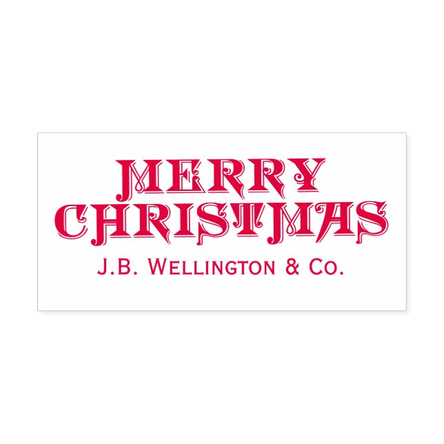 Simple Elegant Minimalist Merry Christmas Name Self-inking Stamp (Design)
