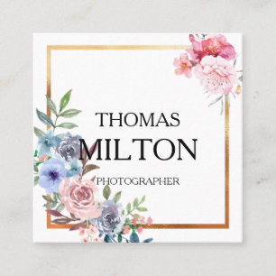 Simple Elegant Minimalist Modern QR Code Square Bu Business Card